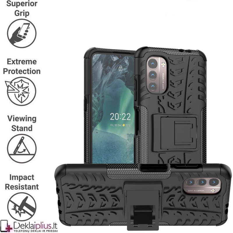 Smūgiams atsparus dėklas - juodas (Nokia G11/G21) Smūgiams atsparus dėklas - juodas (Nokia G11/G21)
